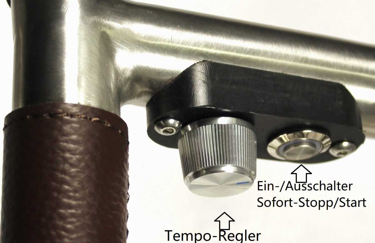 Kingfisher® K2, Golftrolley elektrisch und schnell-klappbar, Bedienung durch Drehrad, 42mm High-Tech-Antriebe "Made in Germany", Bergabfahrbremse